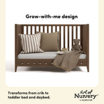 Mallorca hazelnut crib toddler bed and daybed conversion callout