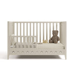 Mallorca frosted oat crib converted to toddler bed