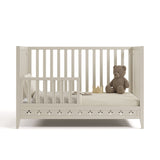 Mallorca frosted oat crib converted to toddler bed