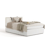 Mallorca frosted oat crib converted to full bed