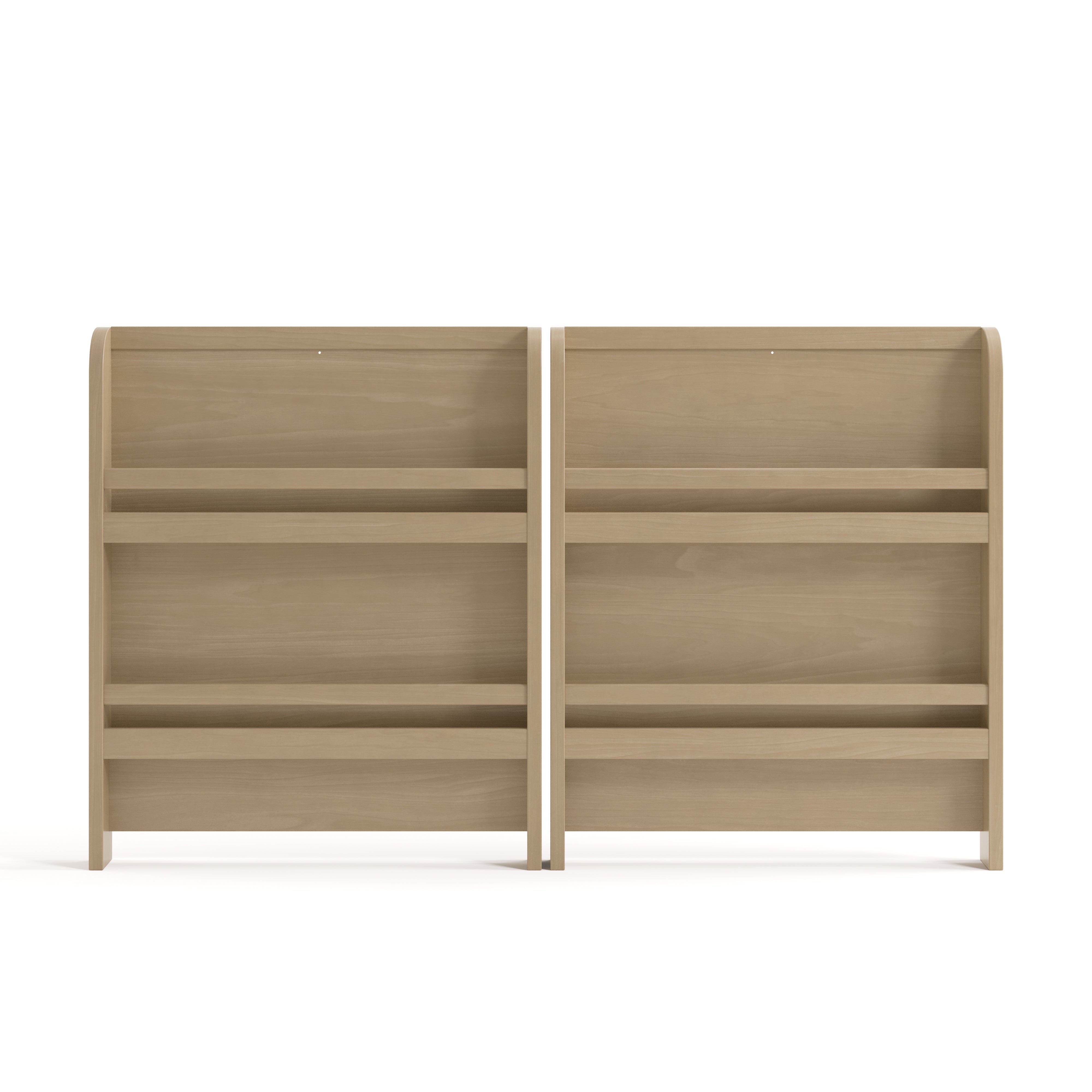 Read-with-Me driftwood crib with drawer converted to bookshelves