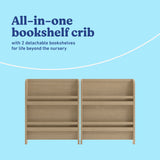 Read-with-Me® 4-in-1 Convertible Bookshelf Crib with Drawer
