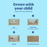 Read-with-Me® 4-in-1 Convertible Bookshelf Crib with Drawer