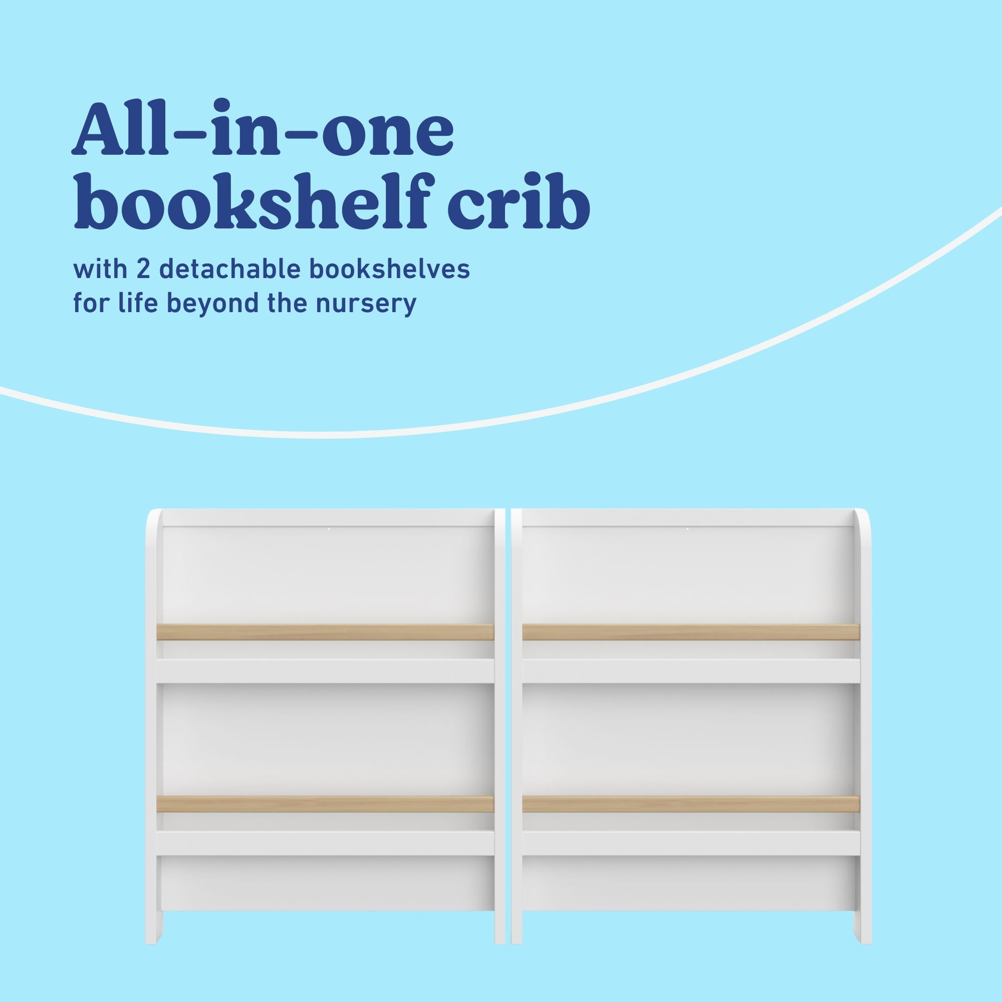 Read-with-me white with driftwood crib bookshelves callout