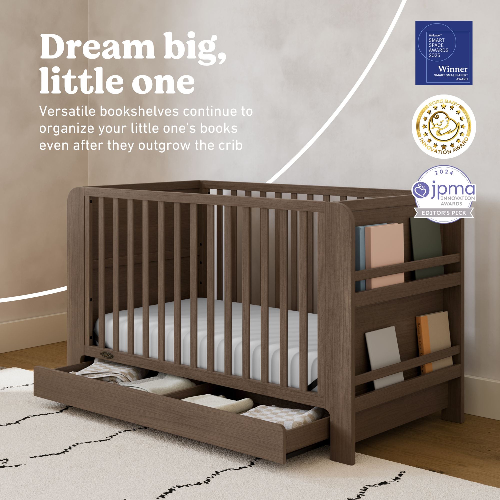 Read-with-me hazelnut crib awards callout