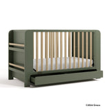 Read-with-me olive with driftwood crib with 2024 Graco copyright on bottom right