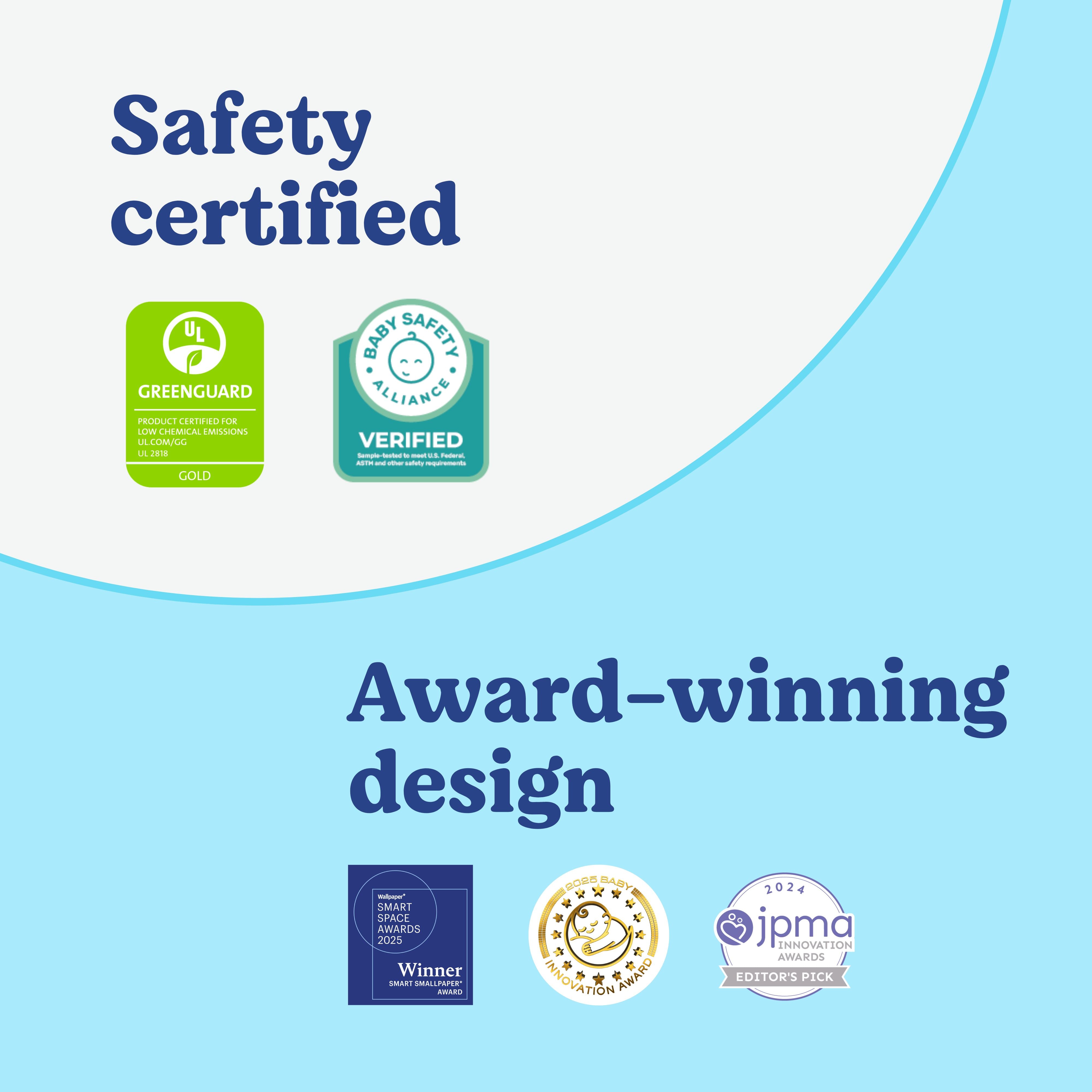 Read-with-Me crib certifications and awards