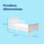Graco Bailey white toddler bed with dimensions