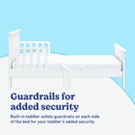 Graco Bailey white toddler bed guardrails callout