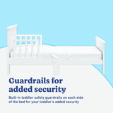Graco Bailey white toddler bed guardrails callout