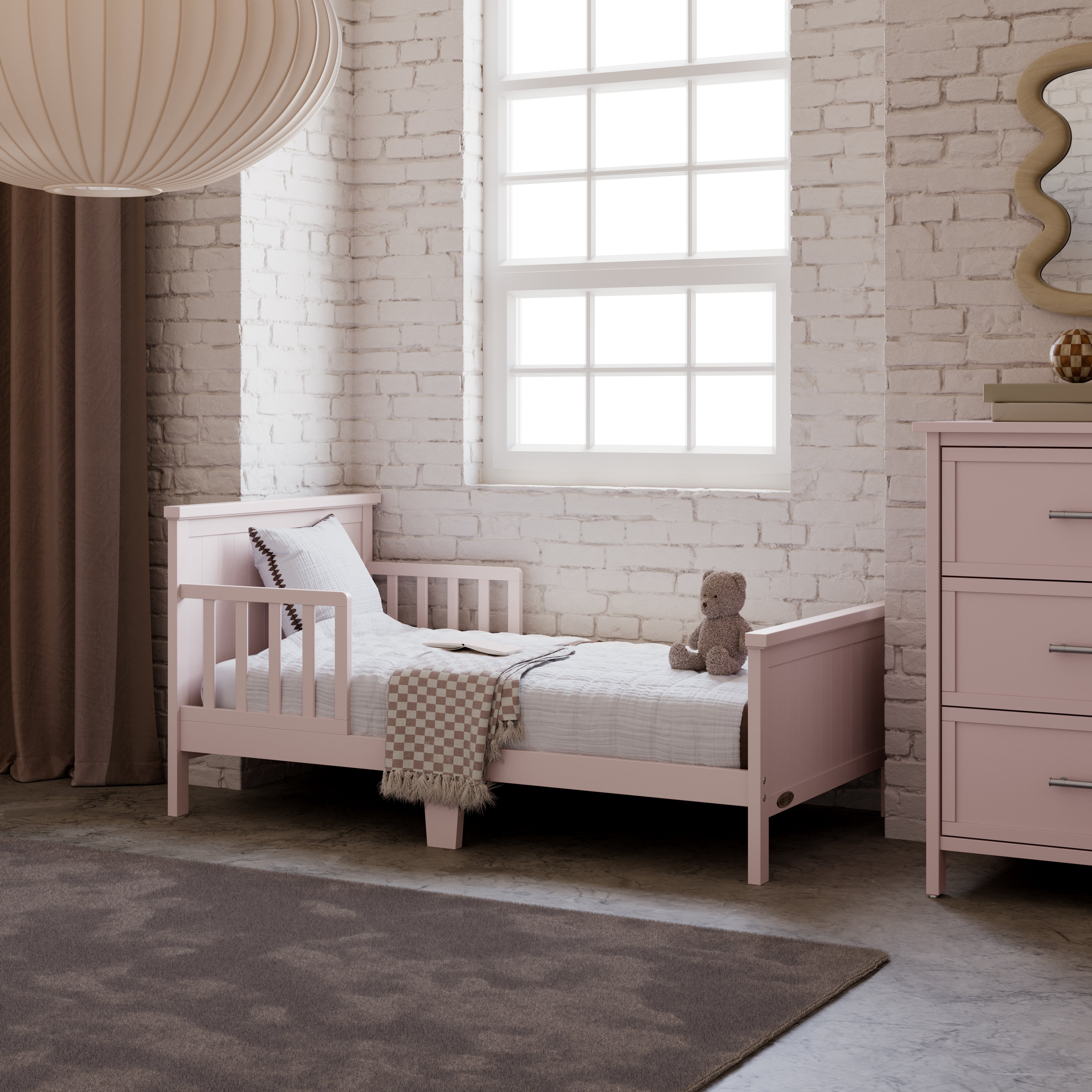 Bailey blush toddler bed in kids room