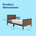 Graco Bailey hazelnut toddler bed with dimensions