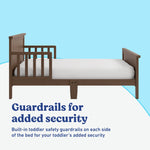 Graco Bailey hazelnut toddler bed guardrails callout