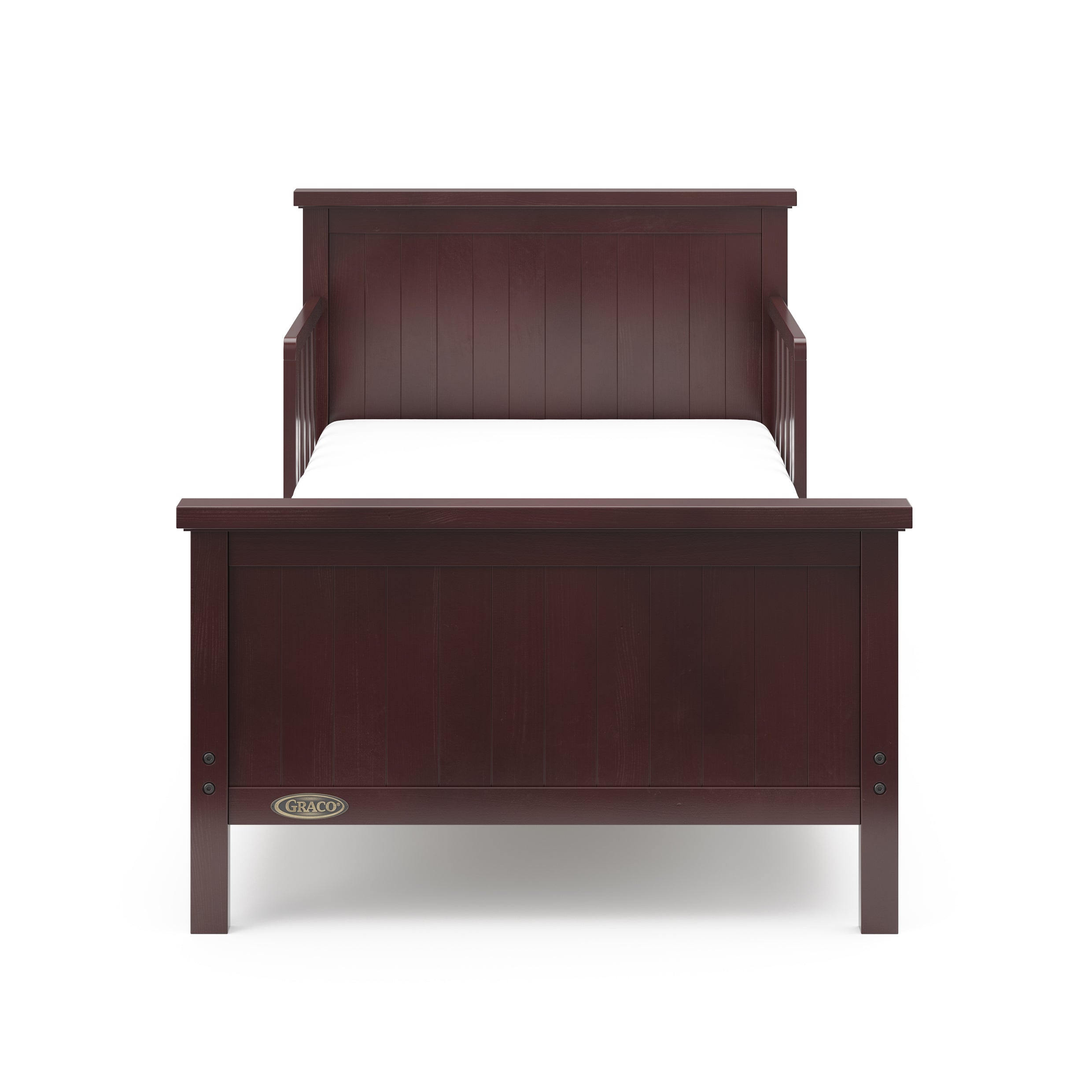 Bailey espresso toddler bed front view