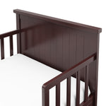 Bailey espresso toddler bed close up of headboard