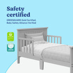Graco Bailey pebble gray toddler bed guardrails callout