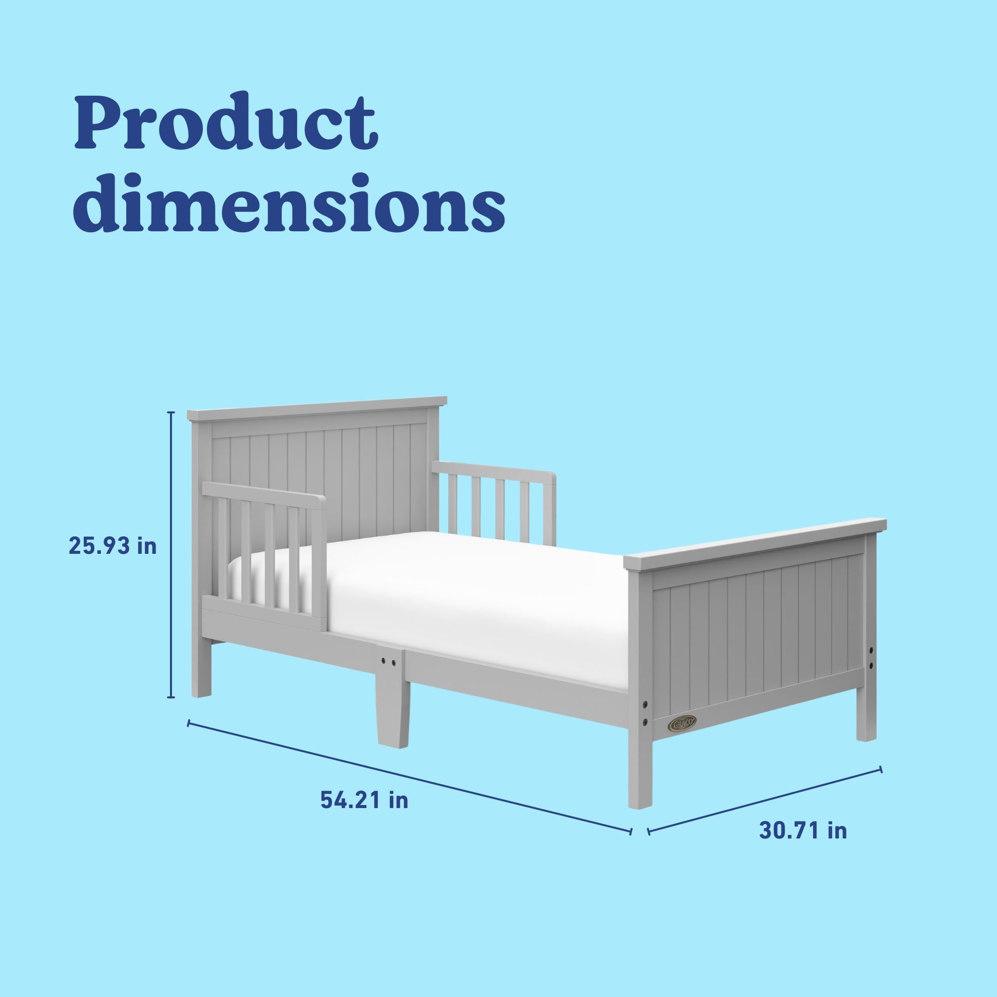 Graco Bailey pebble gray toddler bed certifications callout