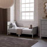 Bailey pebble gray toddler bed in kids room