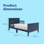 Graco Bailey midnight blue toddler bed with dimensions