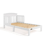 Benton white toddler bed without mattress angle view