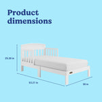 Benton white toddler bed with dimensions
