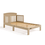 Benton driftwood toddler bed without mattress angle view