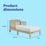 Benton driftwood toddler bed with dimensions