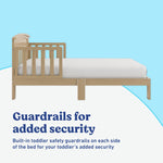 Benton driftwood toddler bed guardrails callout