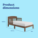 Benton hazelnut toddler bed with dimensions