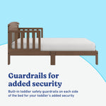 Benton hazelnut toddler bed guardrails callout