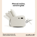 Timeless ivory boucle recliner recline callout