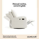Timeless ivory boucle recliner recline callout