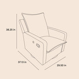 Timeless recliner line drawing with dimensions