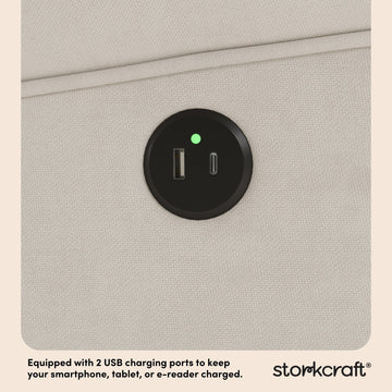 Storkcraft® Serenity Wingback Upholstered Recliner Glider