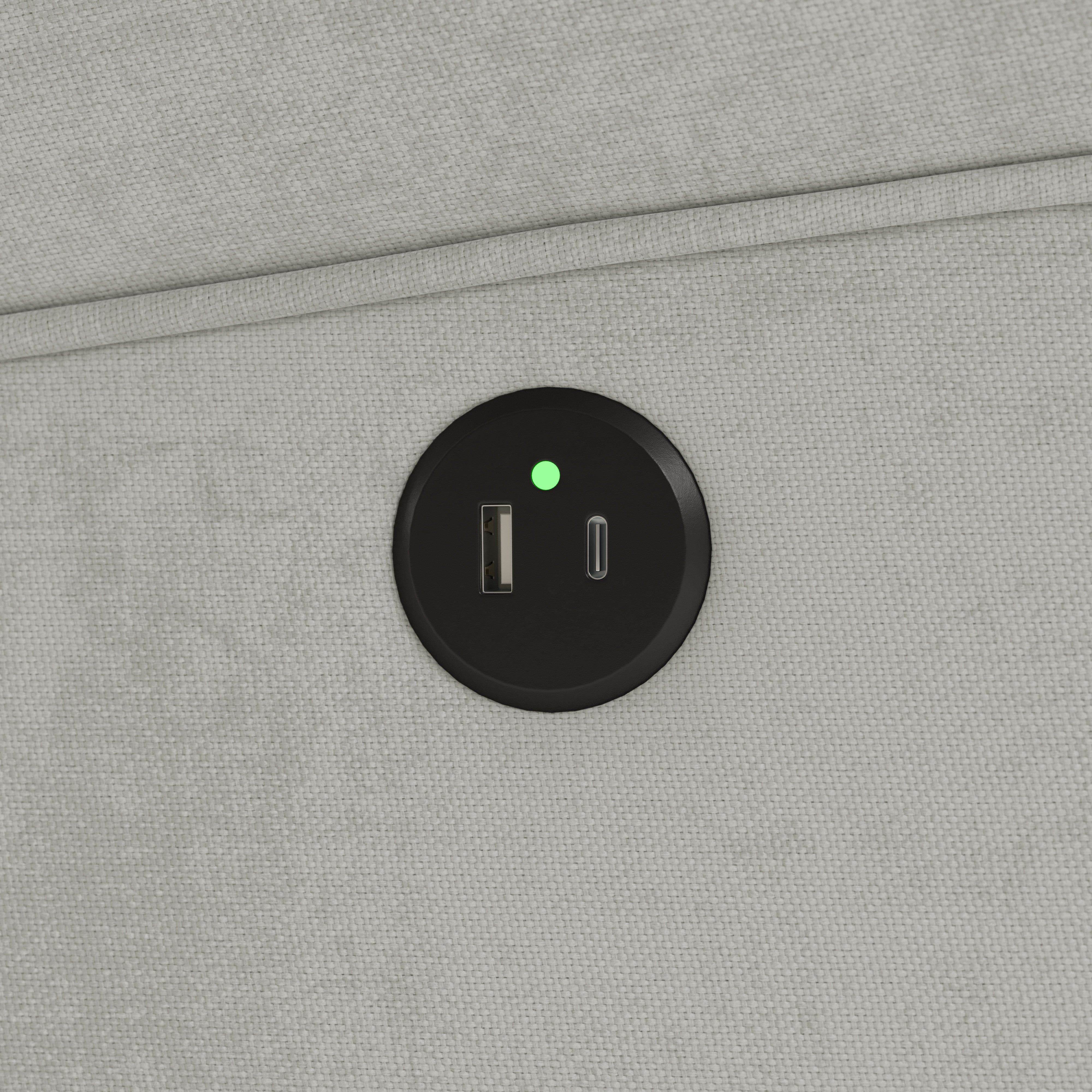 Serenity steel glider close up of USB ports