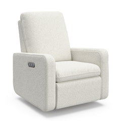 Teddi ivory boucle recliner angle view