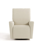 Santorini ivory corduroy power recliner front view