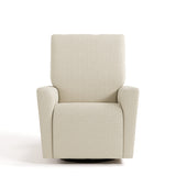 Santorini ivory corduroy power recliner front view