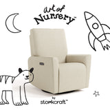 Santorini ivory corduroy glider with black doodles overlaid on image
