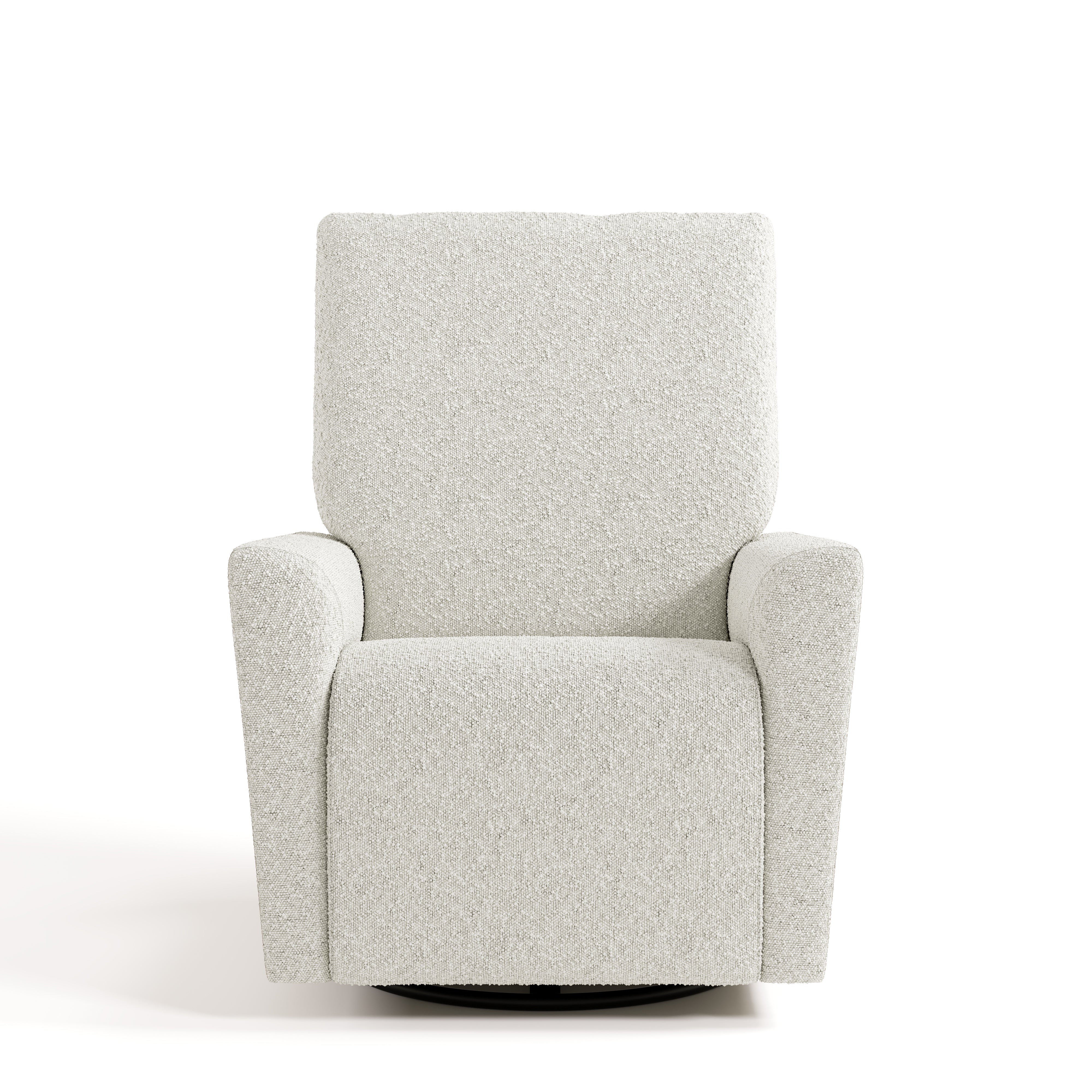 Santorini ivory boucle power recliner front view