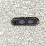 Santorini ivory boucle power recliner USB port and power recline buttons closeup