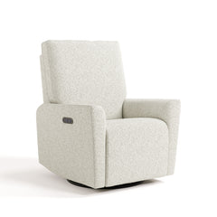 Santorini ivory boucle power recliner angle view