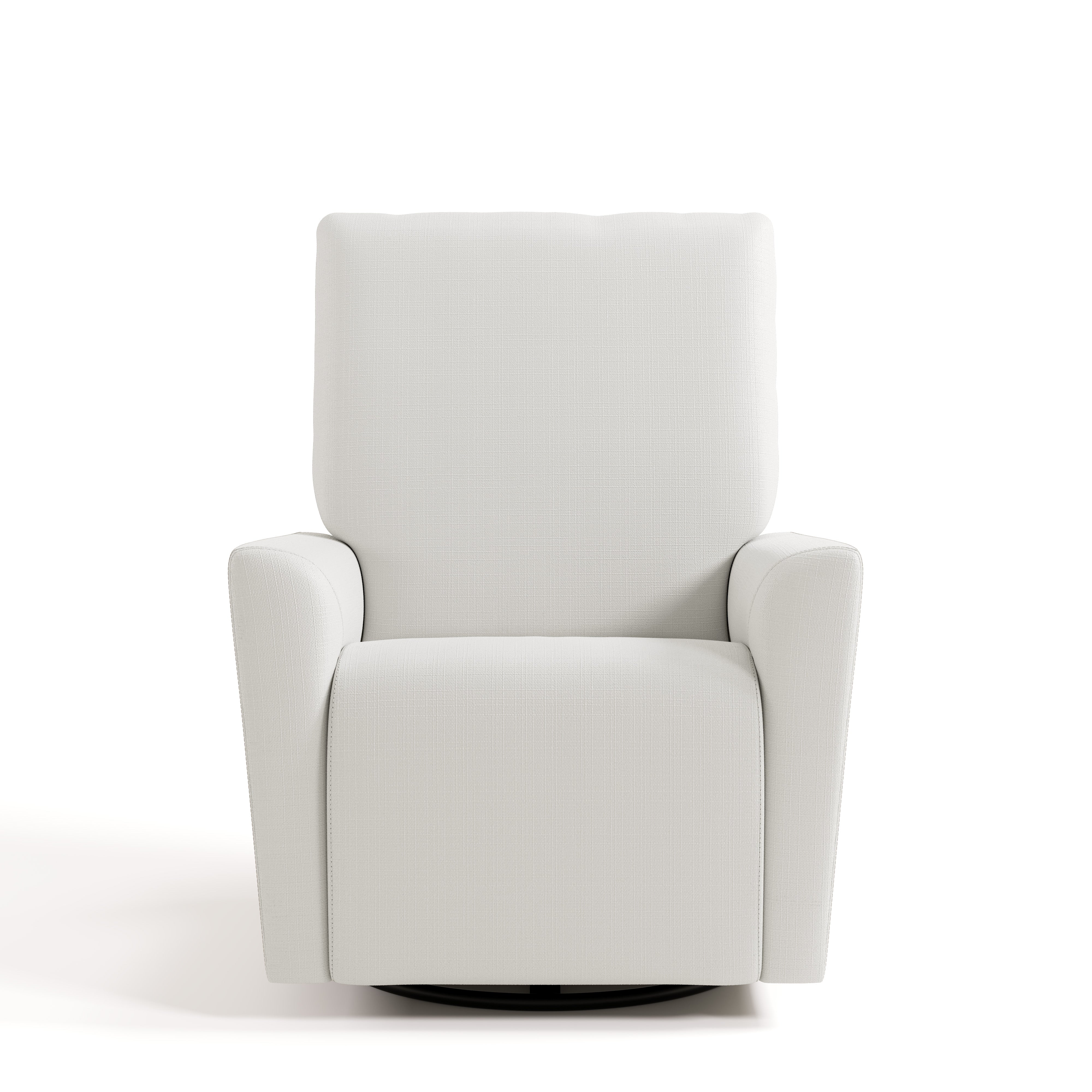 Santorini ivory basketweave power recliner front view