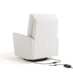 Santorini ivory basketweave power recliner back view with electrical cord