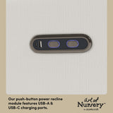 Santorini ivory basketweave glider dual USB ports callout