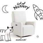 Santorini ivory basketweave glider with black doodles overlaid on image