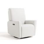 Santorini ivory basketweave power recliner angle view