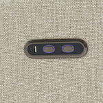 Santorini dune basketweave power recliner USB port and power recline buttons closeup