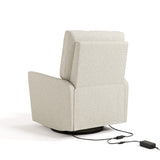 Santorini dune basketweave power recliner back view with electrical cord