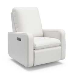Teddi ivory basketweave recliner angle view